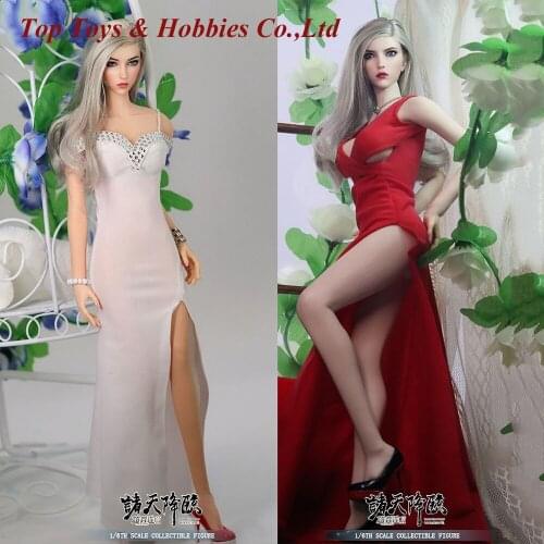 Full set figure doll 1/6 Angel Yan Beauty Girl Female Figure Set with 2 set of dress White&Red Dress
