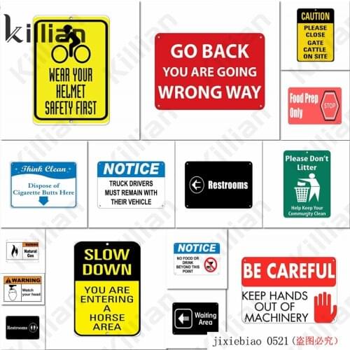 Warning Sign Metal Plaque National Text Metal Plate Vintage Metal Poster Public Place Metal Painting Bar Wall Home Decoration