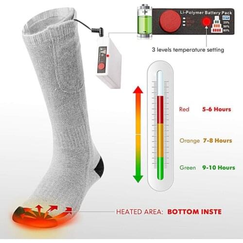 3.7V Adjustable Electric Heated Socks Warmer Socks For Women Men Winter Cycling Sock Outdoor Skiing Cycling Sport NO BATTERY
