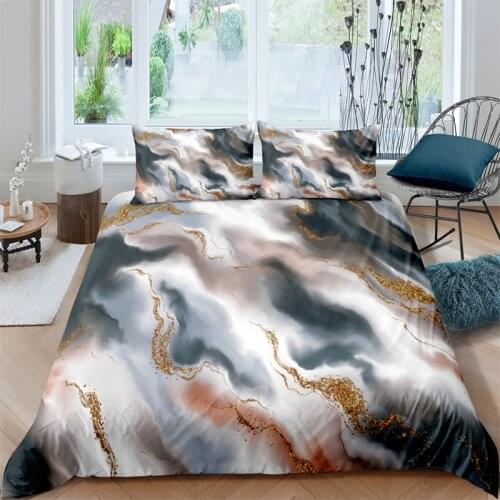 Luxury 3D Marble Print Home Living Comfortable Duvet Cover Set Pillowcase Kid Bedding Set Queen and King EU/US/AU/UK Size