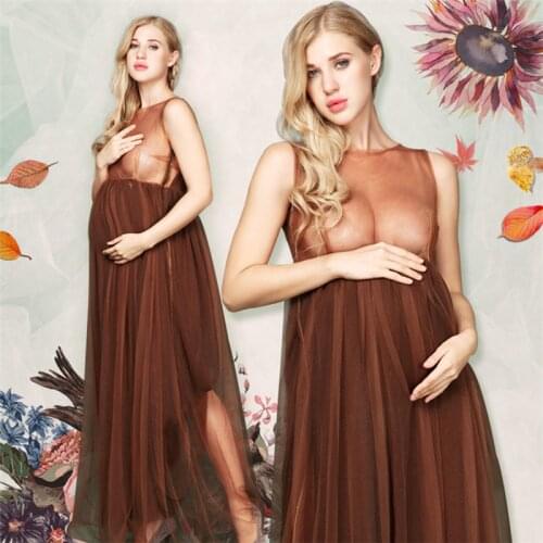 Chiffon Photography Dress Maternity Off Shoulder Maxi Dresses Pregnant Women Evening Dresses Photoshoots Button Summer Gowns