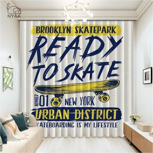 Highway Motorcycle Retro Style Modern Curtains Blackout French Window Curtain Girl Room Living Room Short Curtains Micro Shading