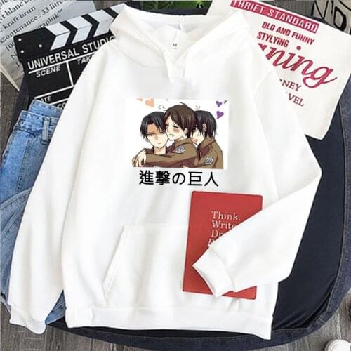 2021 Kawaii Anime Cartoon Attack On Titan Printed Hoodies Sweatshirts Men Women Pullovers Unisex Long Sleeves Fashion Tops