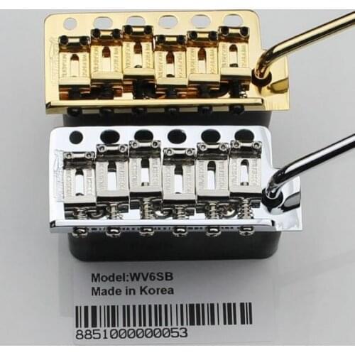 Wilkinson WV6SB Tremolo Bridge STEEL BLOCK Vintage STEEL SADDLE From Korea in Chrome/Gold