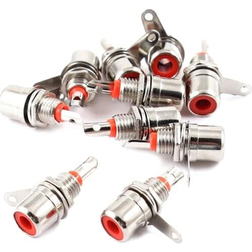 WSFS Hot RCA Phono Chassis Panel Mount RCA Female Connector Socket 10 Pcs