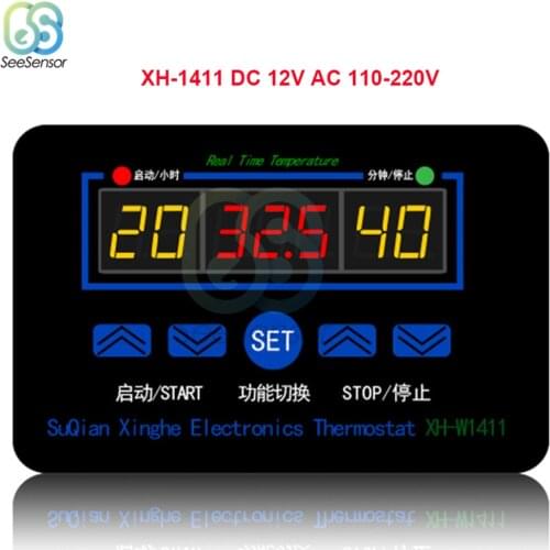 XH-W1411 W1411 AC 220V DC 12V 10A LED Digital Temperature Controller Thermostat Control Switch Sensor For Greenhouses Aquatic