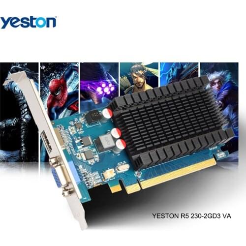 Yeston Radeon R5 230 GPU 2GB GDDR3 64 bit Gaming Desktop computer PC Video Graphics Cards support VGA/HDMI-compatible