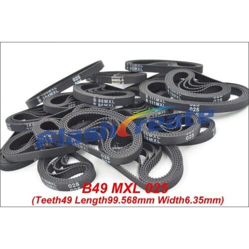 10pcs B49 MXL Timing Belt Teeth 49 Length 99.568mm Width 6.35mm=025" B49MXL Rubber Closed-Loop Synchronous Belt Fit MXL Pulley