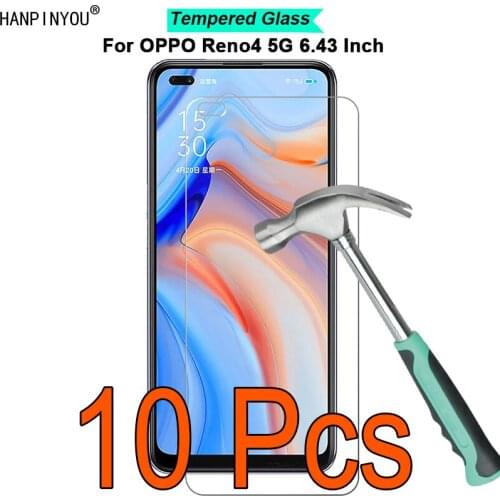 10 Pcs/Lot For OPPO Reno4 Reno 4 5G 6.43" 9H Hardness 2.5D Toughened Tempered Glass Film Screen Protector Guard