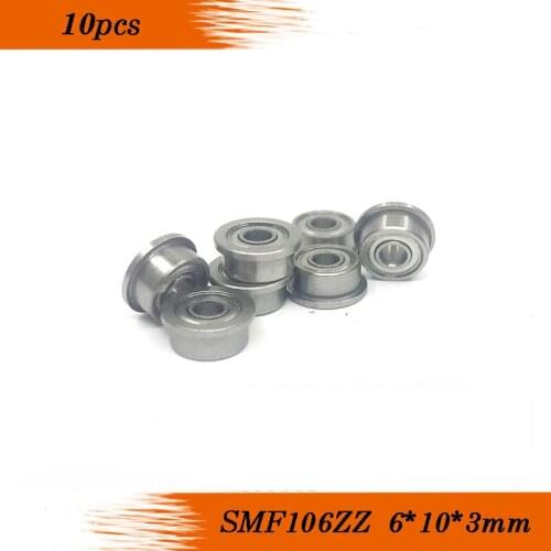10pcs/lot SMF106ZZ smf106 zz F676ZZ LF1060ZZ 6*10*11.2*3*0.6 mm flange ball bearing