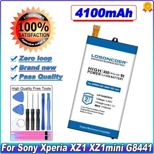 LOSONCOER LIP1648ERPC Battery 4100mAh For SONY XPERIA XZ1 G8441 XZ1mini XZ1 mini 1308-1851 +Free tools+Sticker