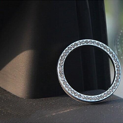 Diamond Ignition Switch Cover Decoration Sticker Protection Ring for Porsche Cayenne Macan Macan S Panamera Cayman Carrera Porsc