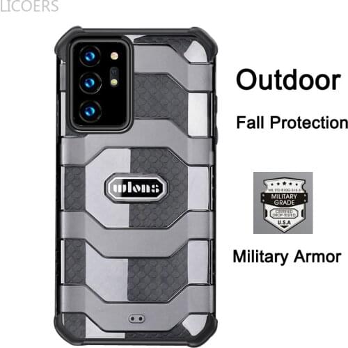 Military Armor Case for Samsung Galaxy S21 Ultra Note 20 S20 Plus S20 FE Translucent Airbag Anti-slip Anti-fall Case Cover Funda