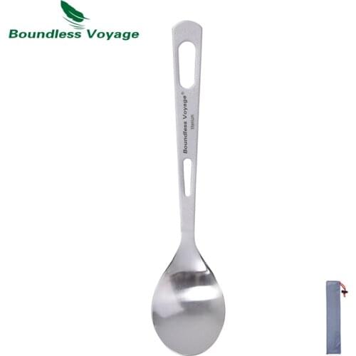 Boundless Voyage Titanium Spoon Fork Spork Knife Chopsticks Outdoor Camping Tableware Flatware with Polished