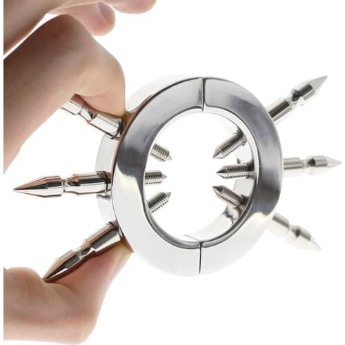 CBT Erotic Cock Ring Penis Rings Penis Sleeve Penis Trainer With Inner Thigh Spikes BDSM Bondage Fetish Torture Male Sex Toys