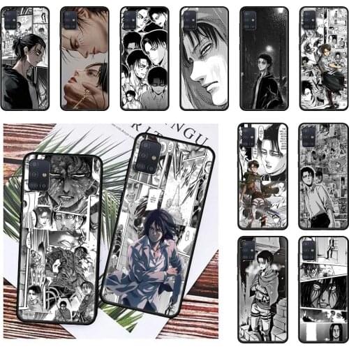 Attack On Titan Eren Jaeger Manga Case For Samsung Galaxy A51 A71 A21s A31 A12 A41 A11 A72 A52 A32 5G A01 A91 A21 Black Covers