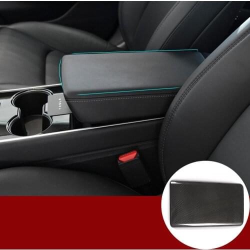 For Tesla Model 3abs carbon fiber interior central storage handrail cover trim accessories 2018-2019