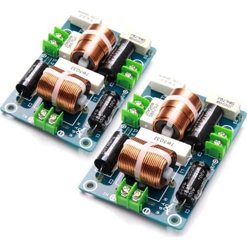 2PCS 2 Way 200W Speaker Treble 3200Hz Bass Frequency Divider Circuits 2-Unit Home Theater Hifi Stereo Audio Crossover Filters