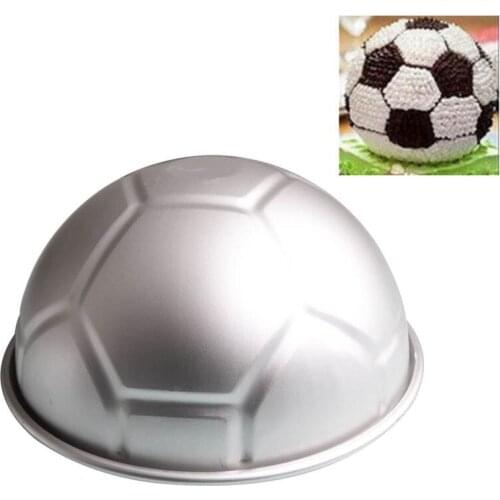 1 PCS 3D Half Round Ball Shaped Football Cake Mold 8 inch Thickening Aluminum Alloy Mould Birthday Baking Pan