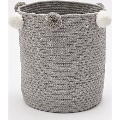 Cotton Woven Clothes Storage Basket Kid Toys Stockpile Basket for Large Foldable Dirty Clothes Toys and Art Organizer Holder