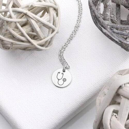 MYDIY Doctors Day Gift Personalized Medical Necklace Nurse Gift Doctor Gift Necklaces for Women Medical Jewelry Coin Necklace
