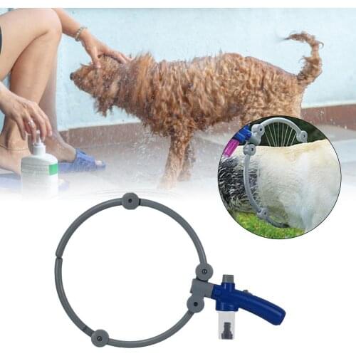 Pet Dog Bathing Ring Cleaner Folding 360 Degree Washing Device Portable Cat Dog Bathing Cleaning Belt Ring Pet Bath Accessories