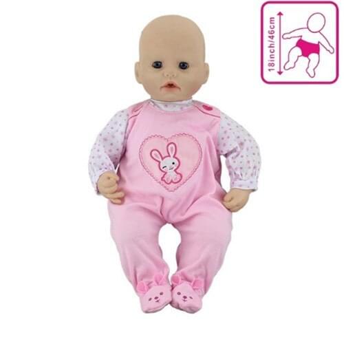 Rabbit Set Jumpsuits Doll Clothes Wear fit for 46cm/18nch baby doll, Children best Birthday Gift(only sell clothes)