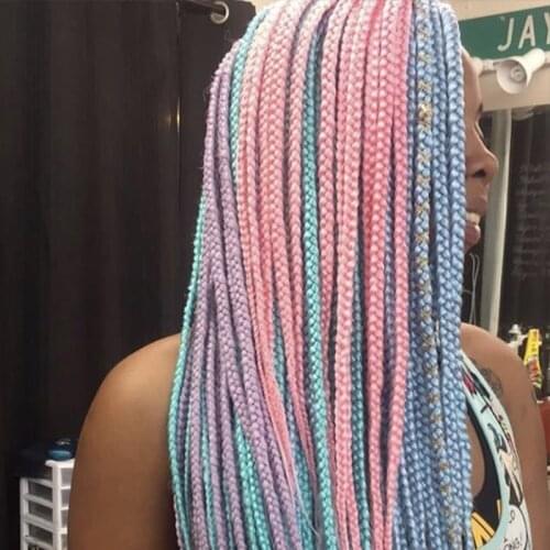 19 Color Crochet Hair Ombre Box Braids 24 Inch Zizi Braiding Hair Pre Stretched Synthetic Hair Extension For Braids Women