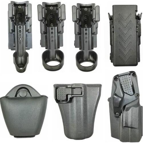 Leather Case, Magazine Holder, Spray Holder, Flashlight, Handcuff Holder, Stick Holder