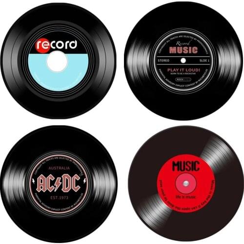 Music Vinyl Record Printed Round Carpet Soft Carpets Living Room Anti-slip Rug Chair Floor Mat For Home Decor Kids Room