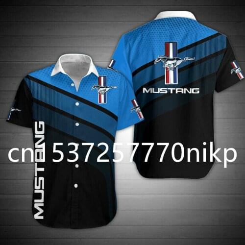 2021 Spring&Summer Mustang Mens Shirt 3D Anime Mens Clothing Harajuku Casual Oversized T-shirt High Quality Button Cardigan