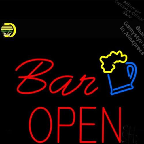 NEON SIGN For Bar Open With Beer Mug neon Light Sign Personalized Custom Neon Light Signs for Store Home Display Bar Pub Light