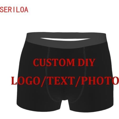 5PC/LOT Man Underwear Custom Picture Logo Image Men Boxer Pants Breathable Comfortable Underpants 3D Print Custom Design