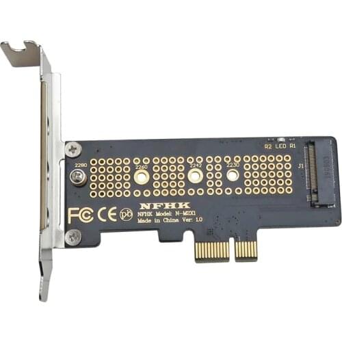 NVMe PCIe M.2 NGFF SSD to PCIe x1 Adapter Card PCIe x1 to M.2 Card with Bracket PCI-E M.2 Adapter for 2230 2240 2260 2280 SSD M2