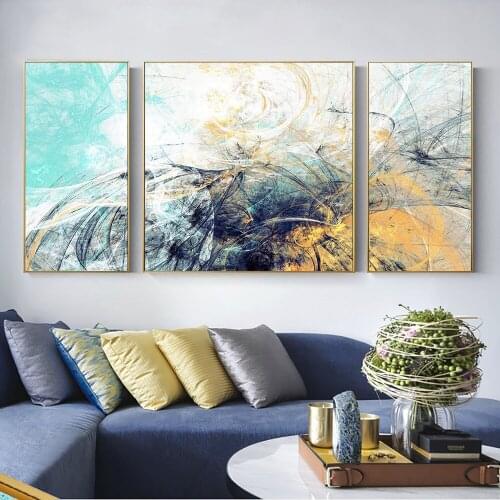 Nordic Canvas Painting Modern Abstract Wavy Lines Posters Prints Wall Pictures for Living Room Office Home Decorative Art Poster