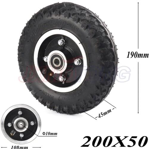 Tire Size 8X2" and Inner Tube 200X50 Full Wheels Off Road Tyre for Electric Scooter Wheel Chair Truck Pneumatic Trolley Cart