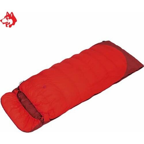 Red/Orange low temperature thickened and widened 2.2kg weight cold weather outdoor sports duck down hiking camping sleeping bag