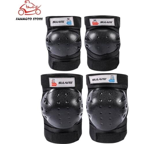 SULAITE 4Pcs/1Pair Motorcycle Elbow Knee Pads Motocross Knee Elbow Protection Motorbike MTB Moto Racing Protective Guard Gear