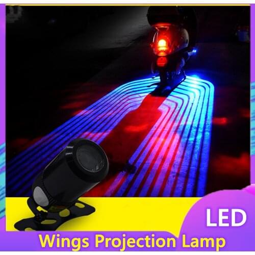 LED Projector Advertising Courtesy Lamp Applicable to Motorcycle Modified Chassis Lamp Wings Projection Lamp