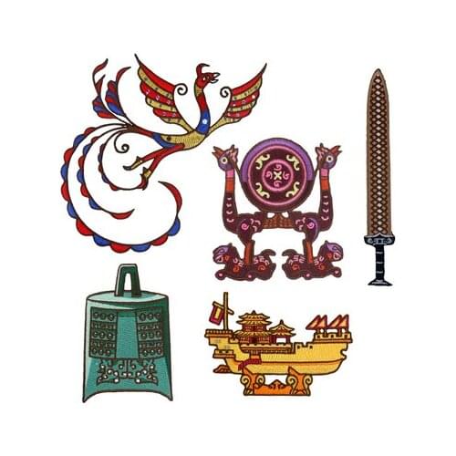 Embroidery high grade Ancient iron on patch applique for clothes decoration sewing on patches for clothing