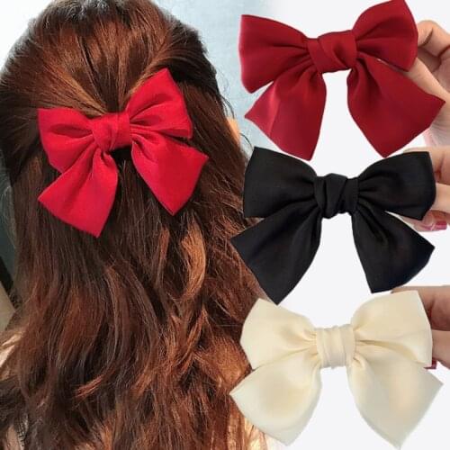 Women Cute Chiffon Big Bowknot Hair Clips Ribbon Hairpins Scrunchie Barrettes Bows Headband Hairclip Girls Hair Accessories