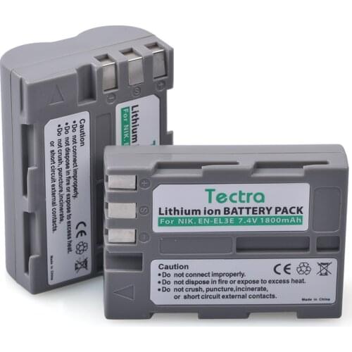 Tecrta 4pc EN-EL3e EN EL3e ENEL3e Li-ion Battery+LCD Dual Type C port Charger for Nikon D30 D50 D70 D70S D90 D80 D100 D200 D300