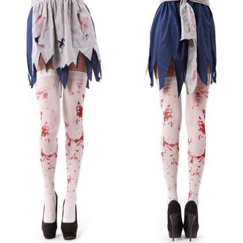 Halloween Stockings Bloody Custome Party Decoration Accessories Bleeding Socks Female Pantyhose For Festival Punk Gothic Style