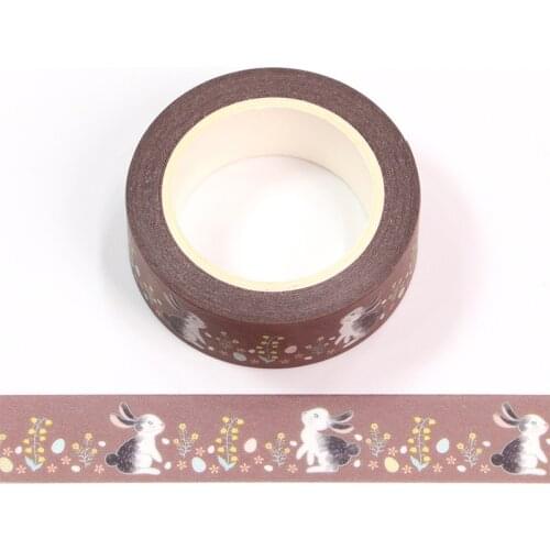 1PC 15mm*10M Happy Easters Day Lovely Rabbits Decorative Washi Tape Scrapbooking Masking Tape Stationery office supplies