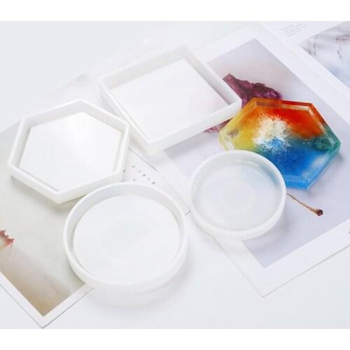 1pcs Coaster Resin Silicone Cup Mat Pad Mold Jewelry Making Epoxy Mould Tool Craft
