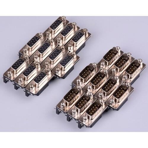 10Pcs/lot DB-9 DB9 Male Female PCB Mount DR-9S PCB Connector RS232 Connector Wholesale