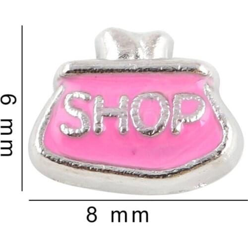 20Pcs/Lot Shop Bag Alloy Floating Charms Hand-made DIY for Glass Lockets