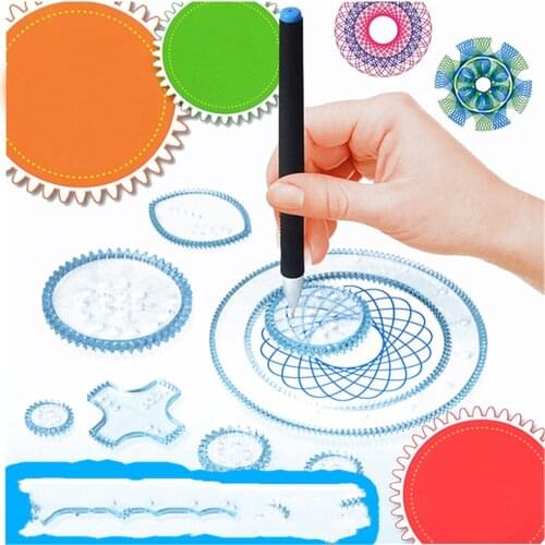 27 Pcs/set Antistress Drawing Board Plastic Kids Desktop Spinner Children Drawing Tools Art Supplies Educational Drawing Toys