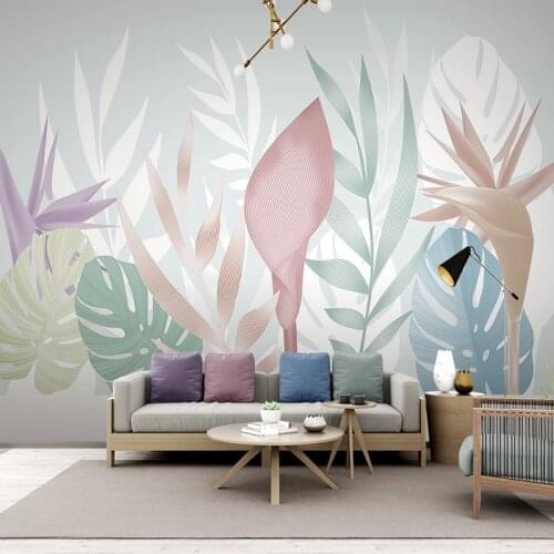 3D Wallpaper Nordic Tropical Plant Leaves Wall Mural Living Room Bedroom Home Decor Background Wall Painting Papel De Parede 3D