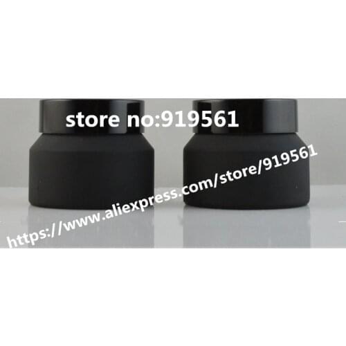 50PCS 50g black frosted glass bottle high quality empty glass cream Jars, eye cream black matte cream Bottles Make Up jar